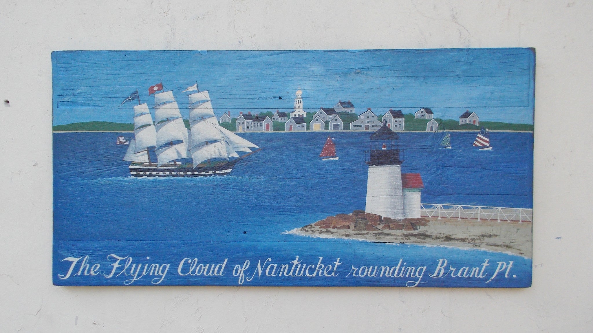 The Flying Cloud of Nantucket Rounding Brant Point