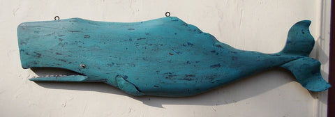 5' Carved Whale Blue