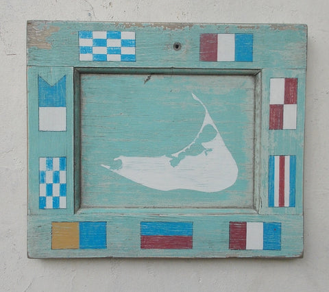 Nantucket Island in signal flag frame