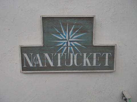 Nantucket Compass Rose sign
