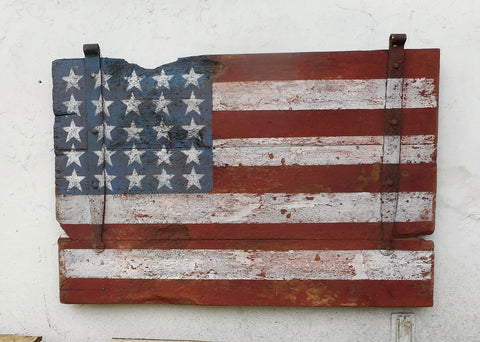 American Flag on barn door