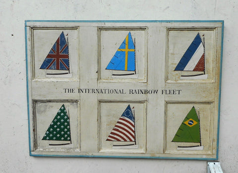 Rainbow Fleet on Antique Door