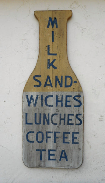 Milk-Sandwiches-Lunches sign