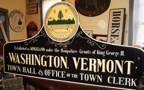 Town Sign: Washington, VT