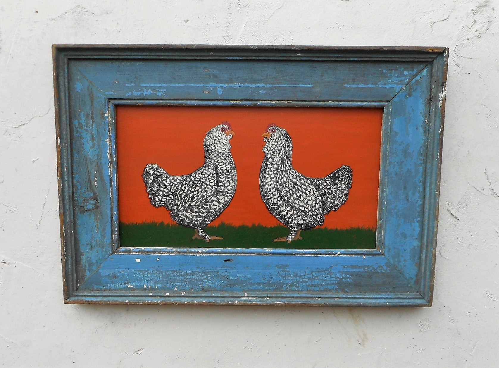 Two Hens painting